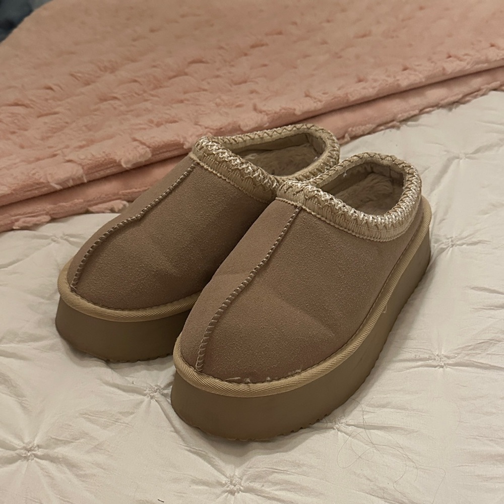 Tan Slip-On Slippers